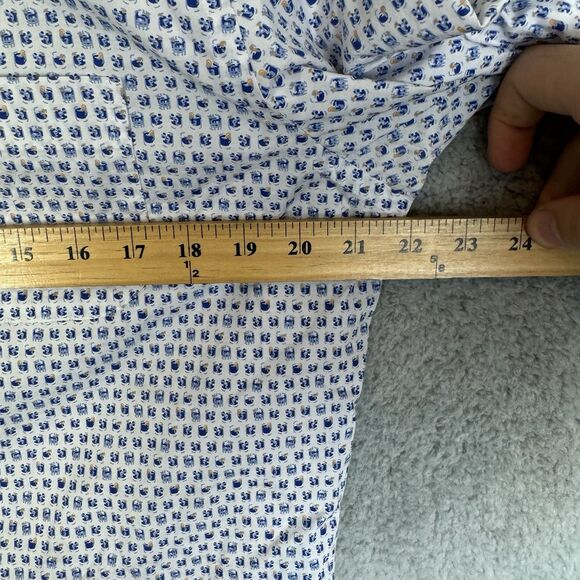 Peter Millar Shirt Mens M Cocktail Print Button Up Short Sleeve Cotton - Picture 6 of 9